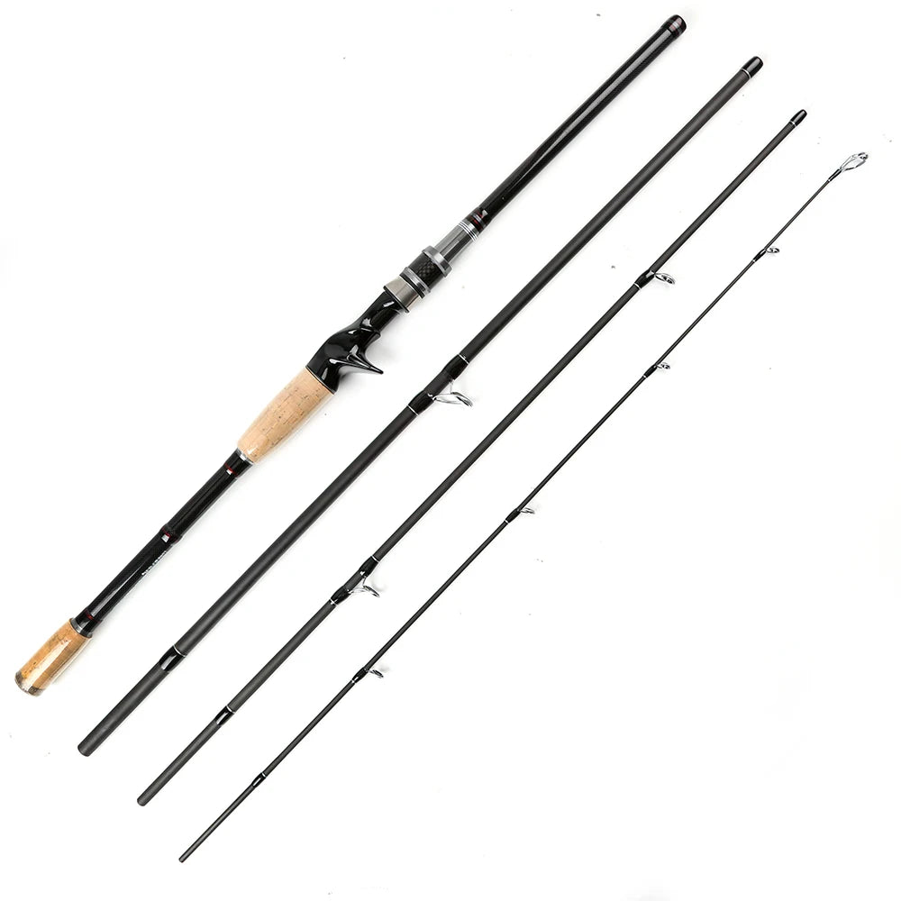 JOHNCOO Casting Rod  With Case 2.1m 2.4m 2.7m 3m Carbon Fishing Rod Travel Rod BaitCasting Rod Medium Fast action 10-25g