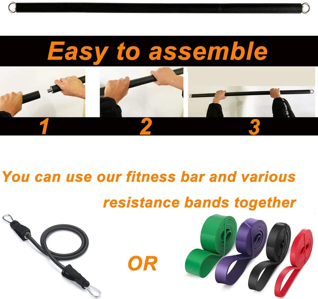 Workout Bar Fitness Resistance Bands Set Pilates Yoga Pull Rope Exercise Training Expander Gym Equipment for Home Bodybuilding