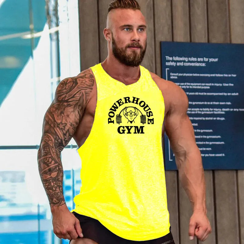 New Fashion Cotton Sleeveless Shirts Tank Top Men Fitness Shirt Mens Singlet Bodybuilding Workout Gyms Vest Fitness Men