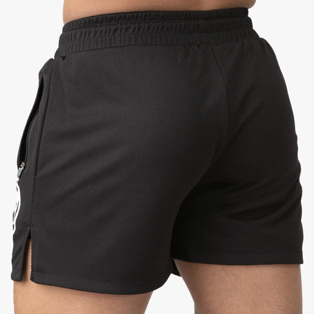 2024 New Muscle fitness quarter pants men's summer training mesh breathable athletic shorts