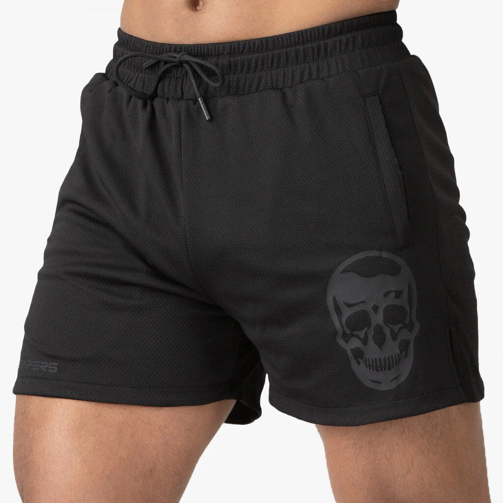 2024 New Muscle fitness quarter pants men's summer training mesh breathable athletic shorts