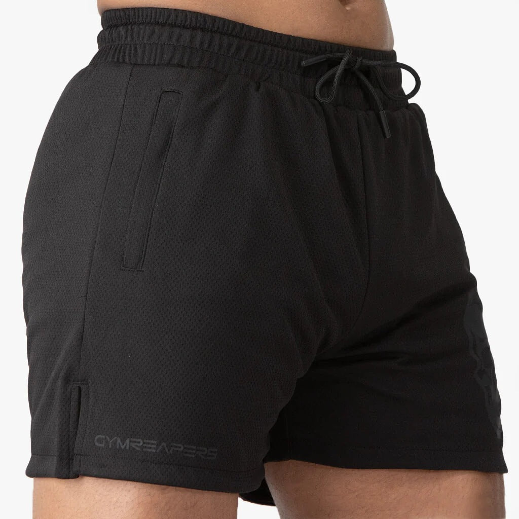 2024 New Muscle fitness quarter pants men's summer training mesh breathable athletic shorts