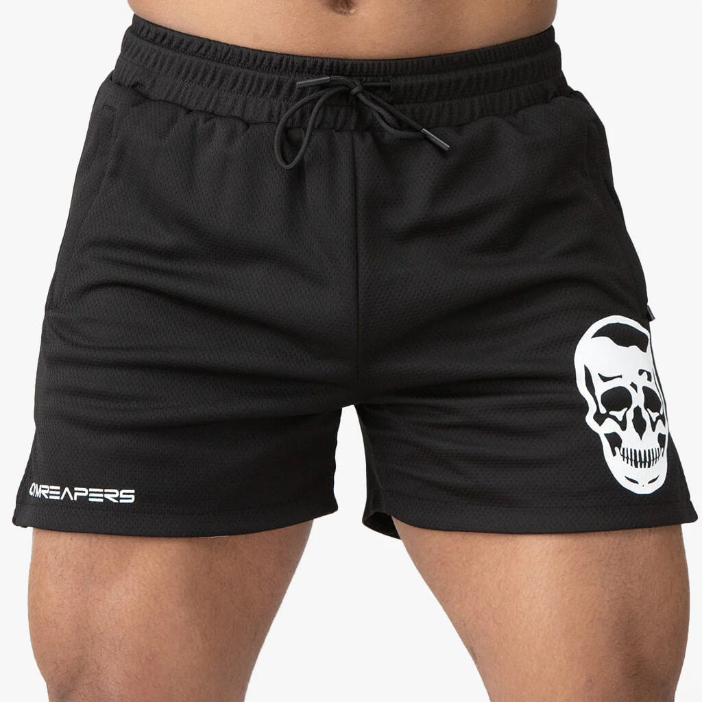 2024 New Muscle fitness quarter pants men's summer training mesh breathable athletic shorts