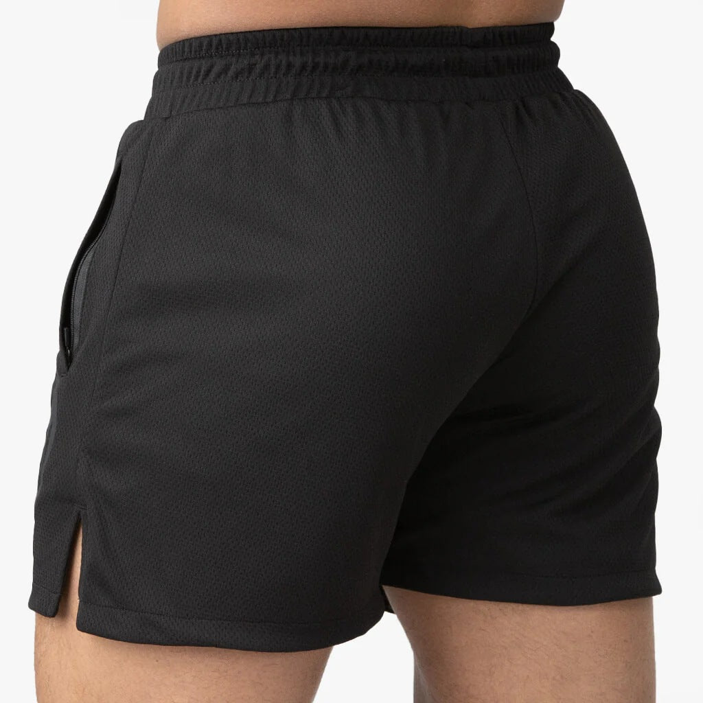 2024 New Muscle fitness quarter pants men's summer training mesh breathable athletic shorts