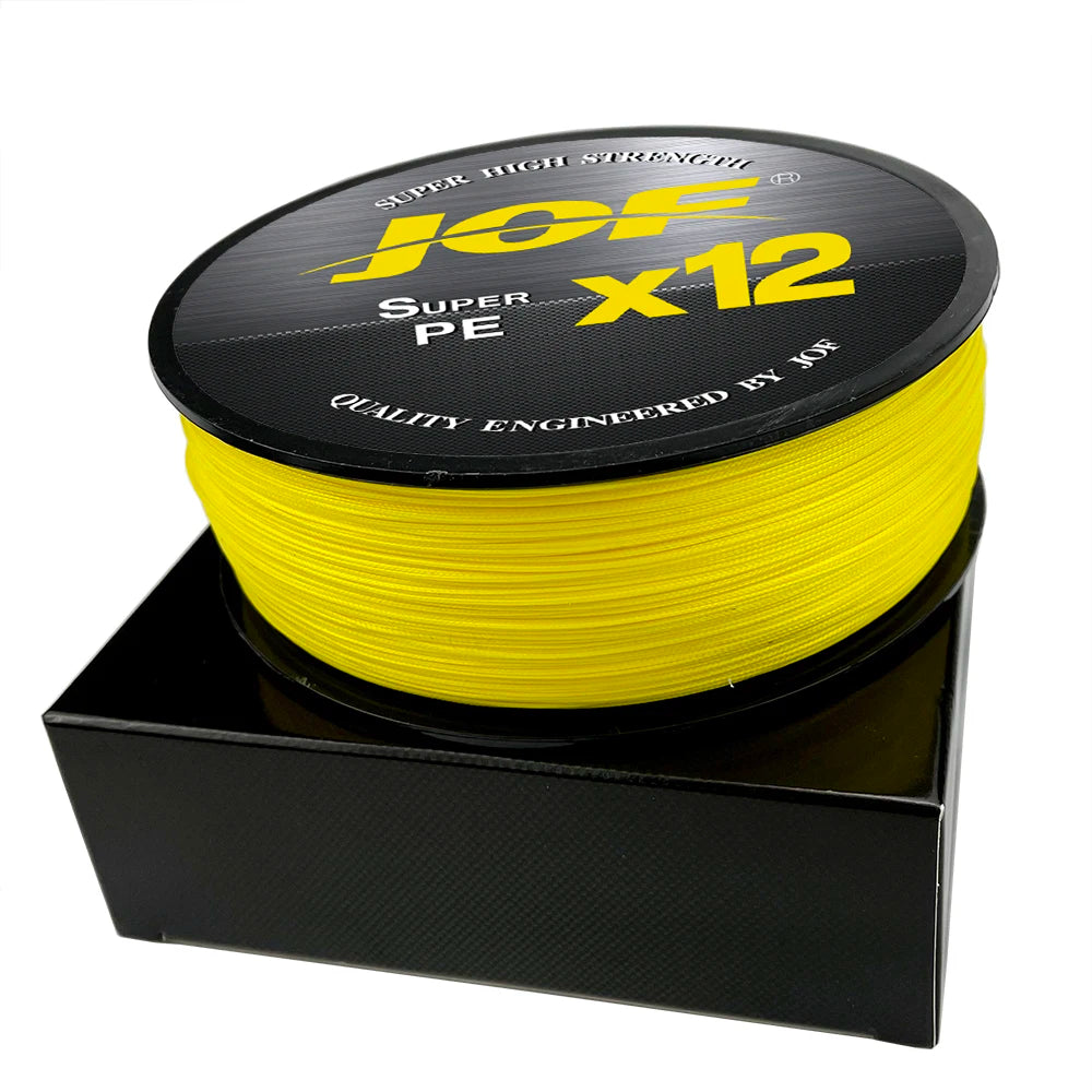 JOF X12 Upgraded Braided Fishing Lines Super Strong 12-strand Multifilament PE Line 100M 300M 500M 25LB 30LB 39LB 50LB 65LB 92LB