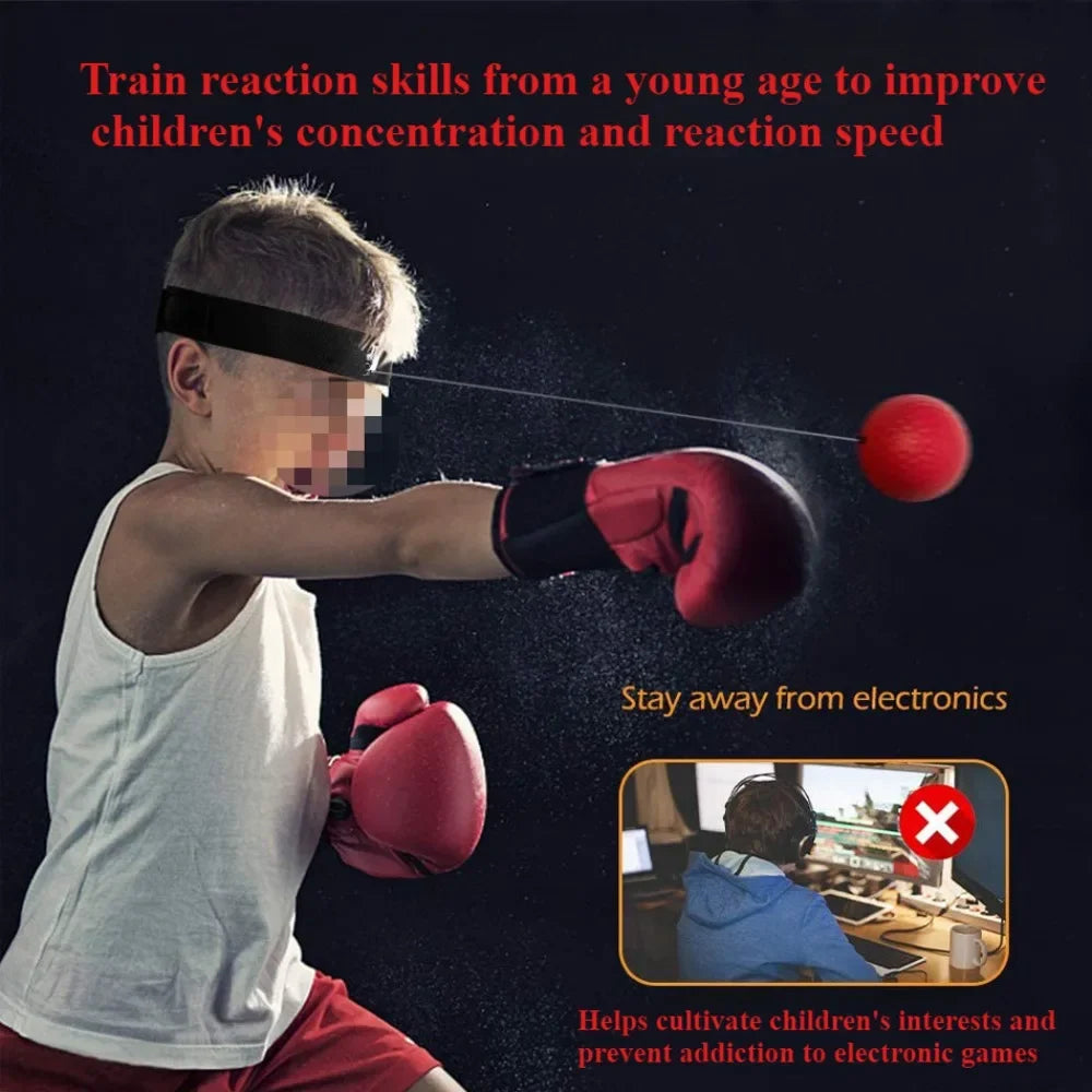 A Set Boxing Speed Ball Adult Children'S Fitness Reactivity Training Head Mounted Style Game Toy Relieve Stress Release Emotions