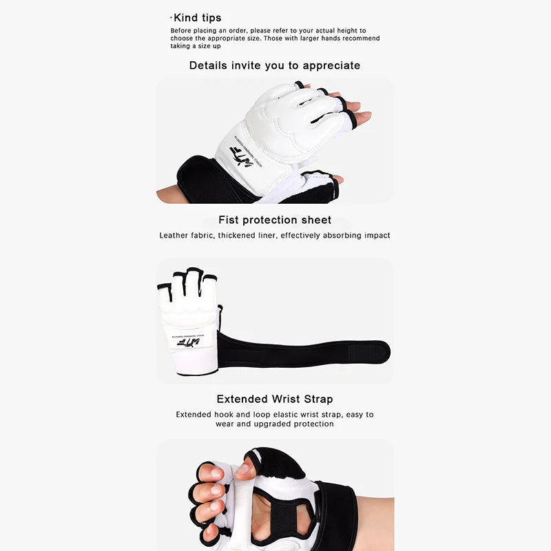 Taekwondo Leather Gloves Sparring Karate Ankle Protector Guard Gear Boxing Martial Arts Hand Guard