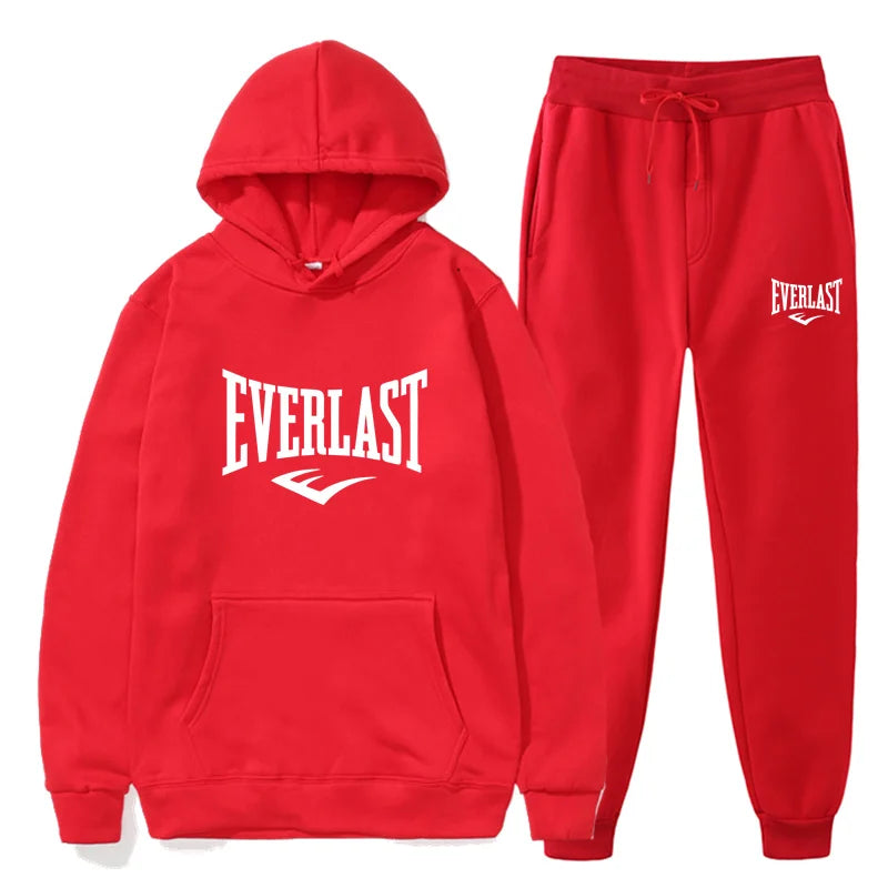 Fashion EVERLAST Tracksuit For Men Hoodie Fitness Gym Clothing Men Running Set Sportswear Jogger Men'S Tracksuit Winter Suit