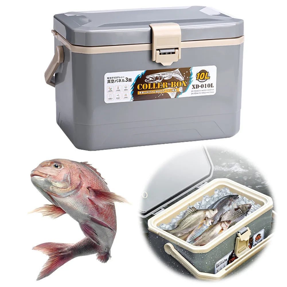 Live Fish Container Camping Cooler Box 10L Fish Protection Bucket Car Ice Bucket Live Fish Box for Outdoor Fishing