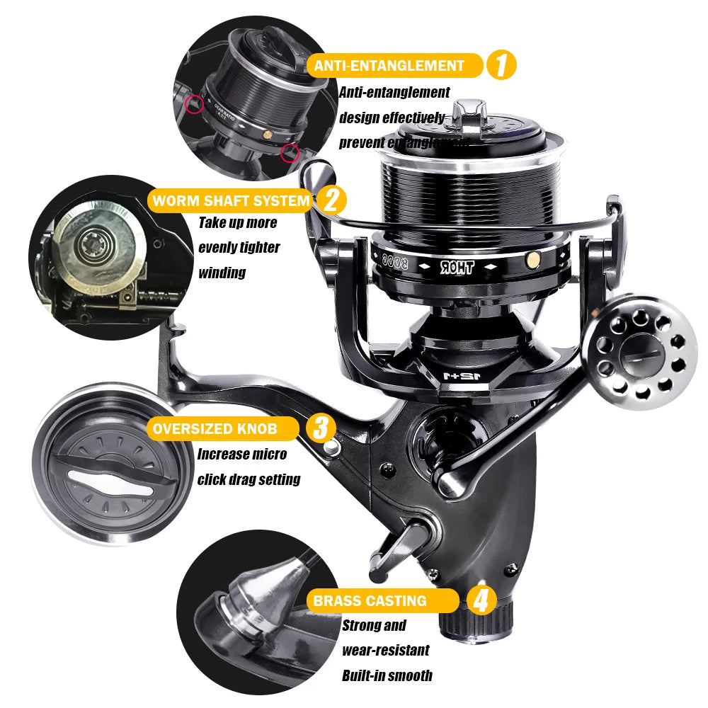 New Carp Fishing Reel Spinning Reels Max Double Drag 27kg 12+1BB Carretilha De Pesca Accesorios Mar Peche En Mer Salt/Freshwater