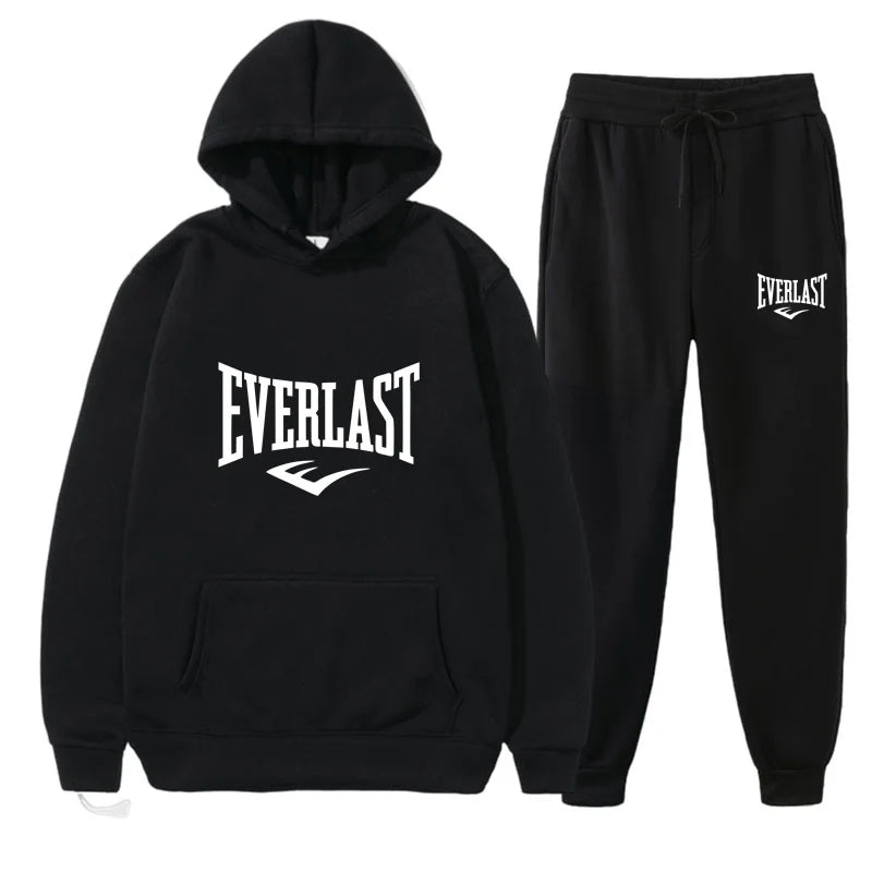 Fashion EVERLAST Tracksuit For Men Hoodie Fitness Gym Clothing Men Running Set Sportswear Jogger Men'S Tracksuit Winter Suit