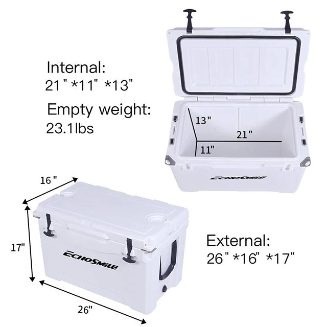 Picnic White Rotomolded Portable Coolere Box Ice Chest For Car Fishing