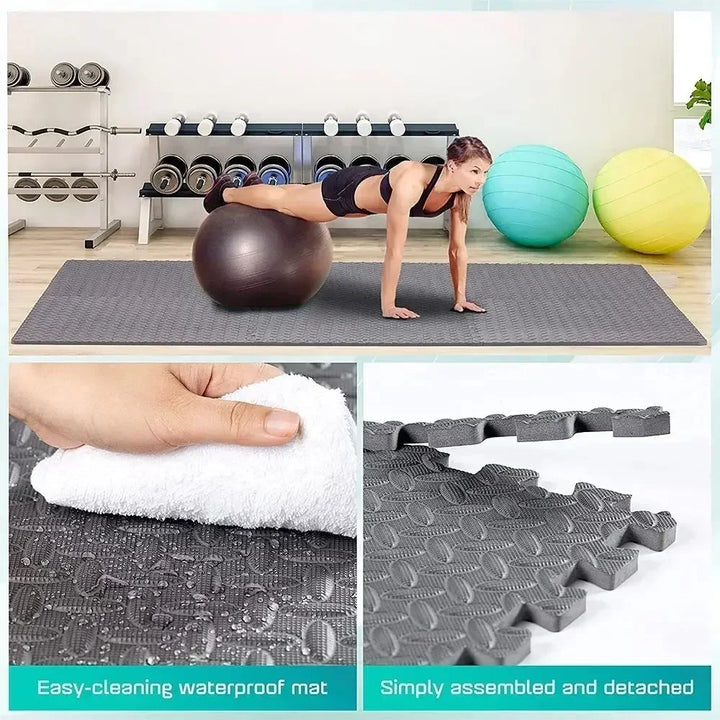 1~12Pcs Puzzle Fitness Mat Massager Mat Eva Interlocking Foam Floor Tiles for Home Gym Home Gym Equipment Mat,Non-Slip  Yoga Mat