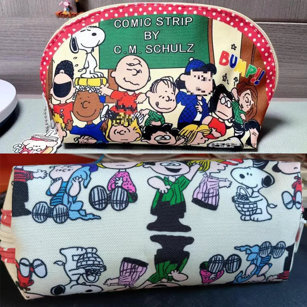 Snoopy Cute Cartoon Canvas Bags Kawaii Anime Storage Bags Students Pencil Case Fashion Coin Purses Birthday Gifts For Friends