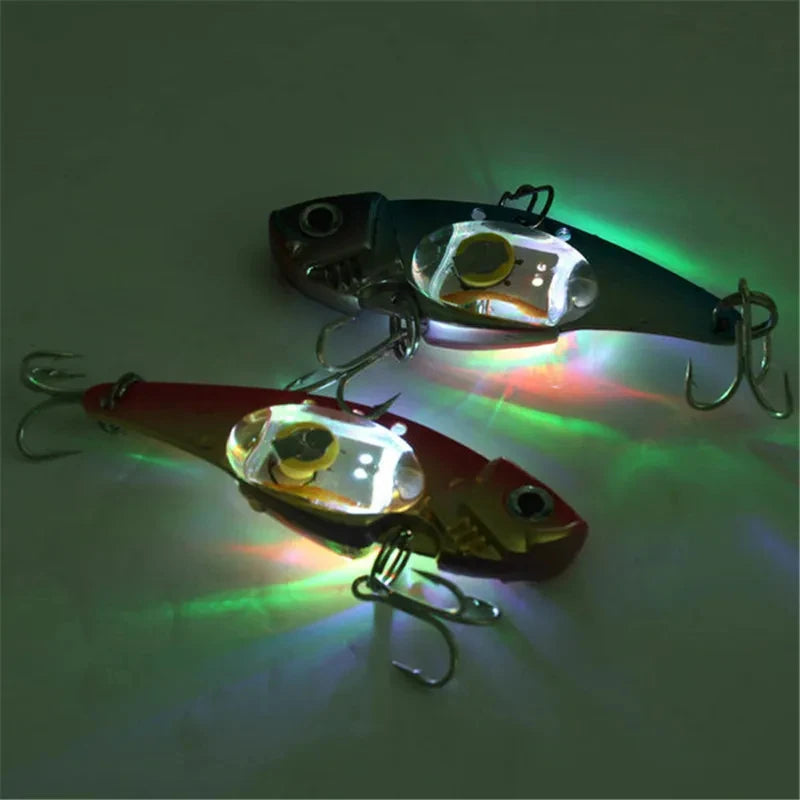 Electronic Fishing Lamp Bait Tackle LED Light Fishing Lure Treble HookFish Lure Light Flashing Lamp（red，blue）