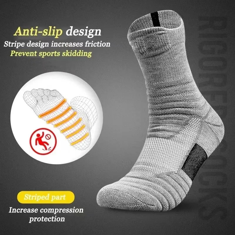 1/3 Pairs Anti-slip Football Socks Men Cotton Sock Short Long Tube Soccer Basketball Sport Socks Breathable Deodorous Sock 39-45