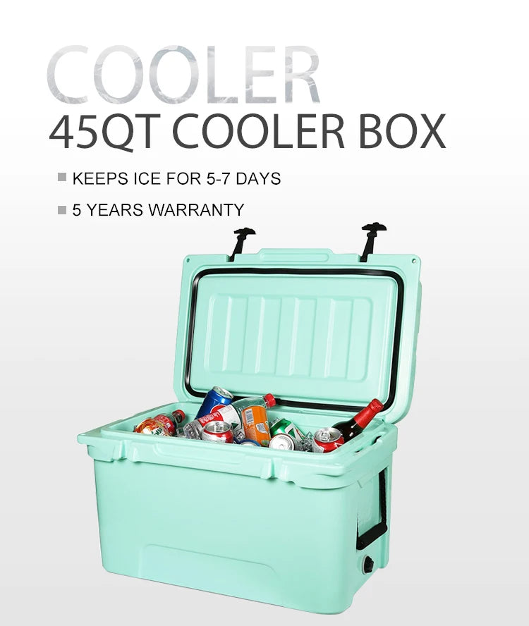 Durable marine fishing icebox plastic ice chest cooler rotomolded coolers box