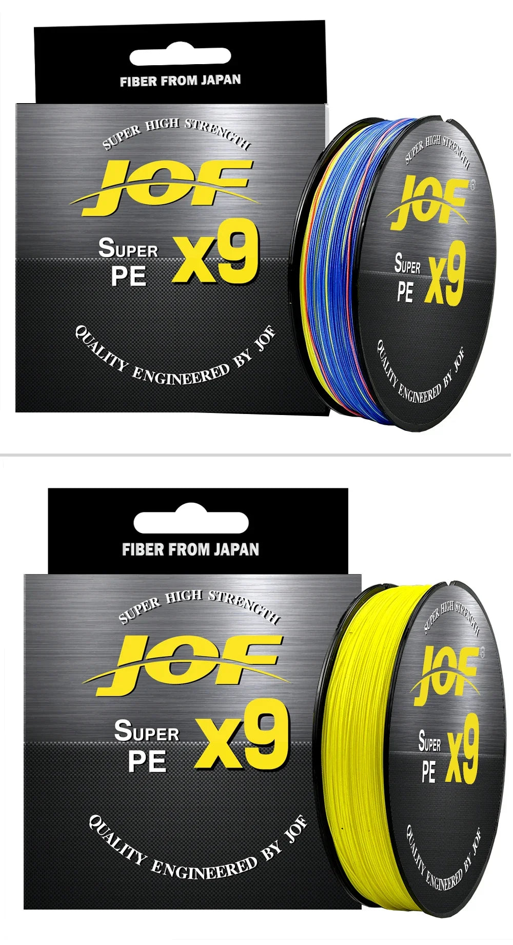 JOF 9x-Strand Braided Fishing Line 100M 300M 500M X9 Japanese Multifilament Pe Wire For Saltwater Durable Woven Thread Tackle