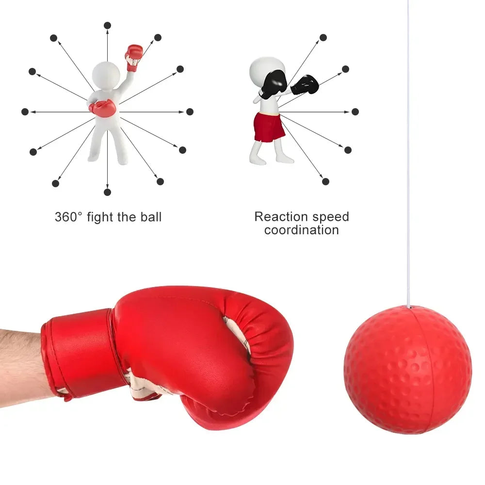 New Set Boxing Speed Ball Head-mounted PU Punch Ball MMA Sanda Training Hand Eye Reaction Home Sandbag Fitness Boxing Equipment