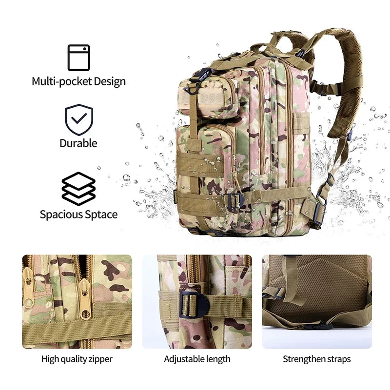 Fishing Tactical Backpack Outdoo Travel Fishing Camouflage Bag  Climbing Hunting Backpack Fishing Hiking Nylon 3P Pack Backpack