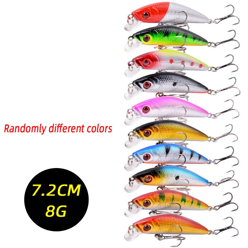 3/5/8 Pcs of Random Fishing Lure Set High Quality Swimming Bait Minnow Mini Crank Wobble Bait Crankbait Artificial Bait