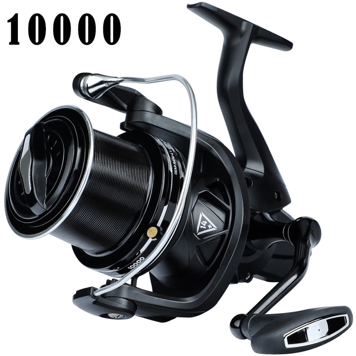 Sougayilang 14BB Metal Spinning Fishing Reel Max Drag 15kg 4.1:1 High Speed Carbon Fiber Drag System Reel Carp Fishing Tackle