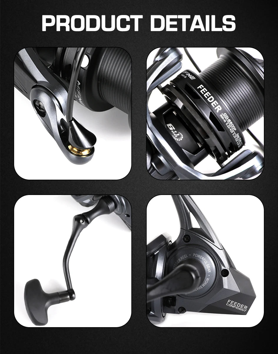 MIFINE FEEDER CONFIDENT Fishing Reel 4500 5500 10KG Max Drag Coil Professional 6+1 BB Worm Shaft System Spinning Feeder Reels