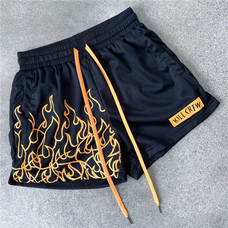 Summer new mesh sports men's fitness shorts, running basketball training, casual quick drying breathable shorts