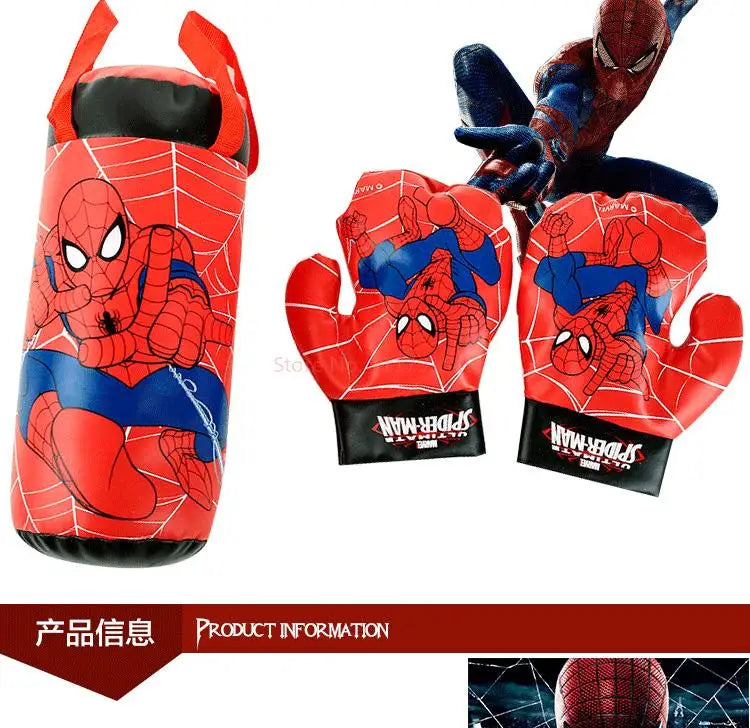 New Anime Marvel Spider Man Children's Toy Gloves, Children's Boxing Gloves Set, Cartoon Printed Boy and Girl Birthday Gifts