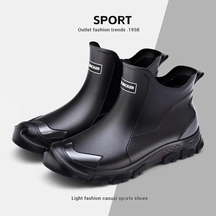 Waterproof Cross-Border Men's Rain Shoes Fashionable Short Socks Thickened Warm Rubber Work Anti-Slip Fishing Kitchen Rain Boots