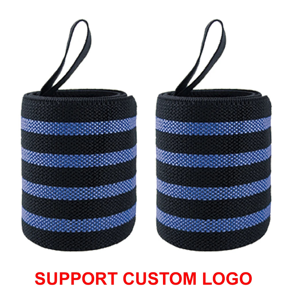 1 Pair Wristband Wrist Support Brace Straps Extra Strength Weight Lifting Wrist Wraps Bandage Fitness Gym Training Custom Logo