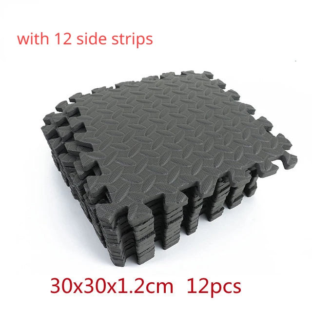 12PCS Gym Foam Mat EVA Leaf Grain Floor Mats Yoga Fitness Non-Slip Thicken Shock Sports Protection Mat 30*30cm