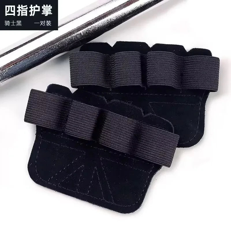 Cowhide Gym Gloves Grips Anti-Skid Weight Power Belt Lifting Pads Deadlift Belt Workout Crossfit Fitness Gloves Palm Protection