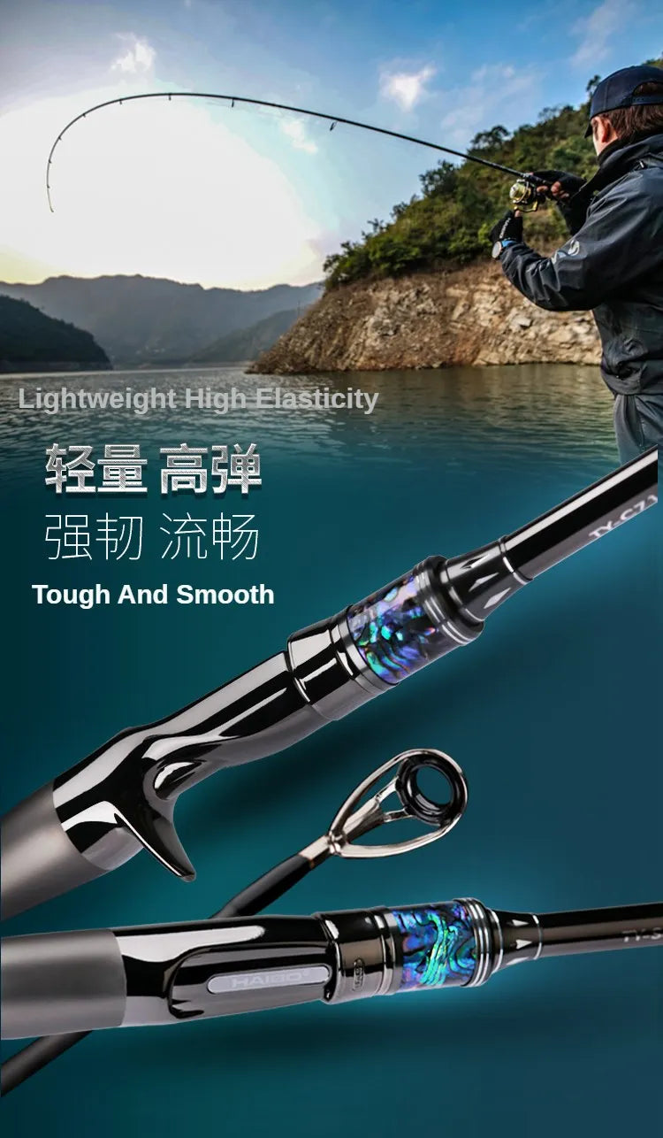 HAIBO Tian Series Supercast Fishing Rods 2 Section Spinning Casting Rod Fuji SIC Ring One Piece Full Carbon TORAY Lightweight