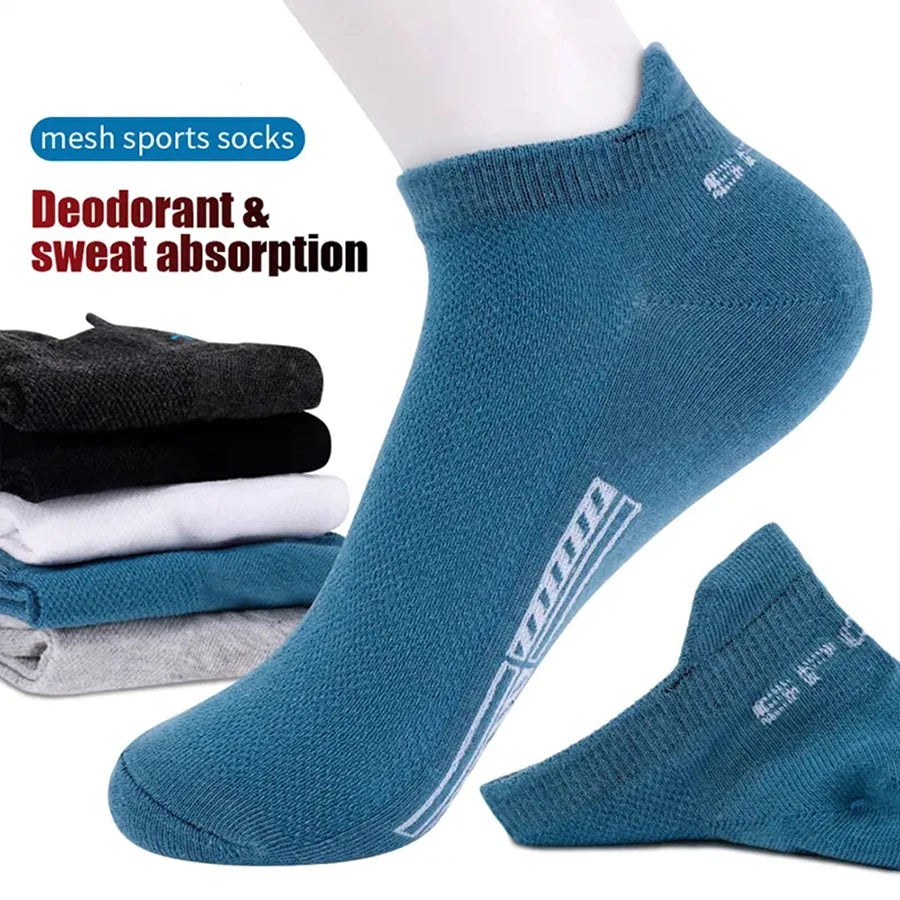 5/10/20 Pairs Men Short Socks Trendy High-Quality Low Cut Round Neck Ankle Socks Mesh Breathable Versatile Casual Men Boat Socks