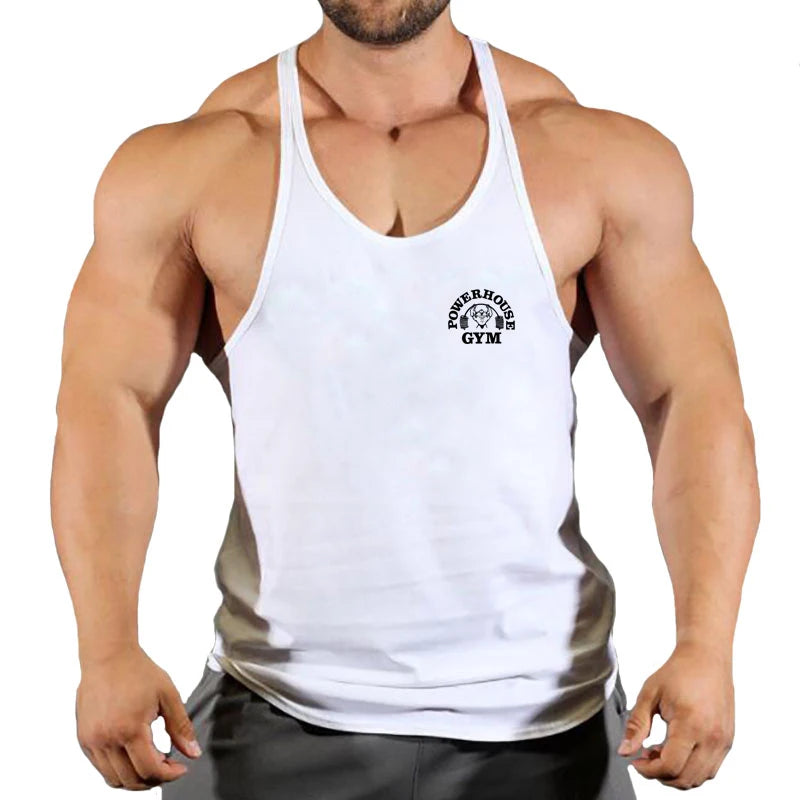 New Gym Tank Top Summer Brand Cotton Sleeveless Shirt Casual Fashion Fitness Stringer Tank Top Men bodybuilding Clothing M-XXL