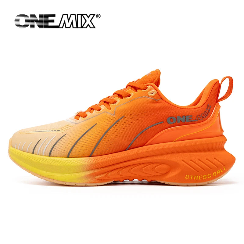 ONEMIX New Cushioning Running Shoes For Men Suitable Heavy Runners Lace Up Sports Women Non-slip Outdoor Athletic Male Sneakers