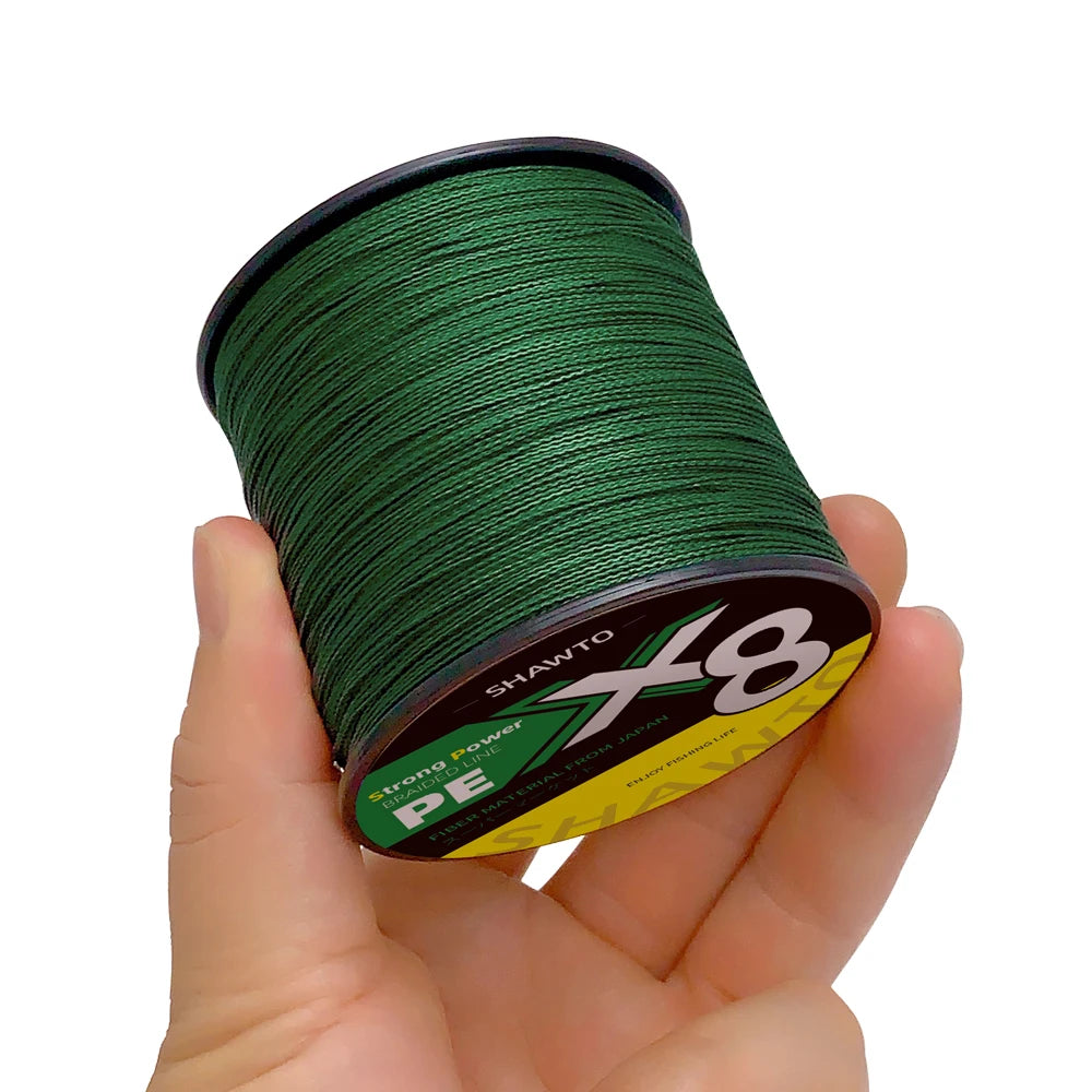 Shawto X8 Strong 300M 1000M 8 Strand Weaves PE Braided Fishing Line Multifilament Japan Wire 14-100LB Carp Fishing Accessories