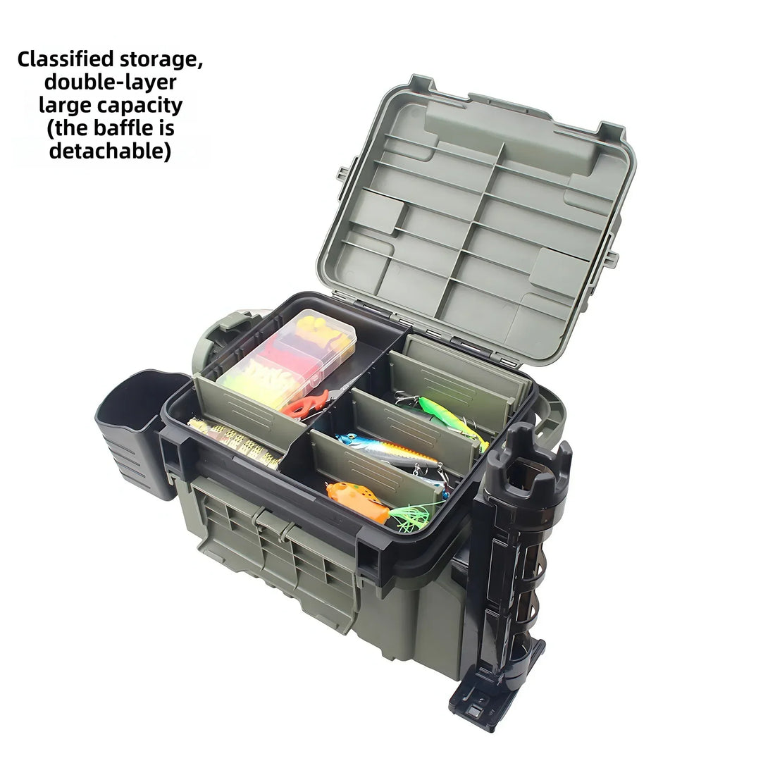 Multi layer fishing box, suitable for sea fishing and river fishing, thick and large capacity bait storage box and fishing box