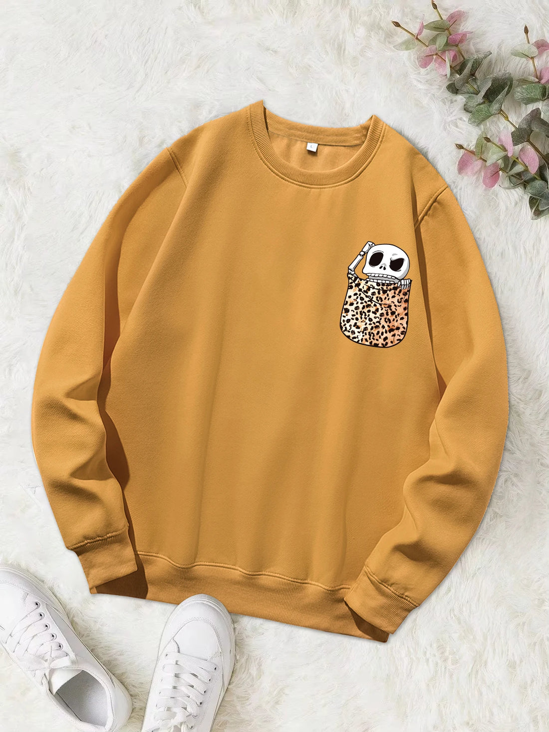 A Skull In The Pocket Funny Print Female Sweatshirt Harajuku All-Match Hoody Fashion S-Xxl Hoodies Vintage Casual Top Women