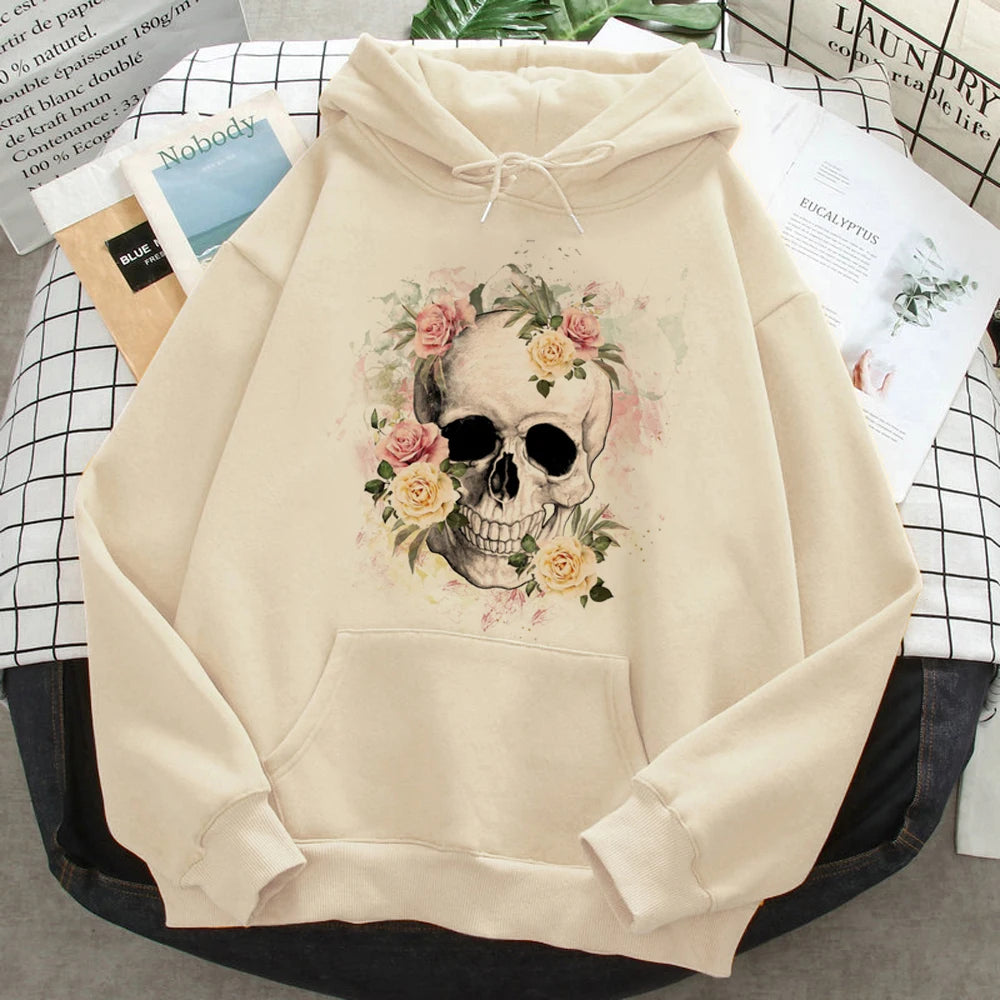 Skull hoodies women streetwear 2023 90s clothing sweatshirts female 90s Hooded Shirt