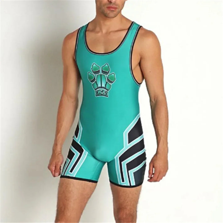 Summer Men's Wrestling Singlets Suits One-piece Powerlifting Sleeveless Gym Sport Fitness Clothing Boxing Tight Singlet Suit