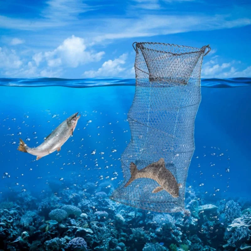 Telescopic Foldable Crayfish Crab Fish Trap Net Shrimp Lobster Cage Collapsible Portable Fishing Folding  network