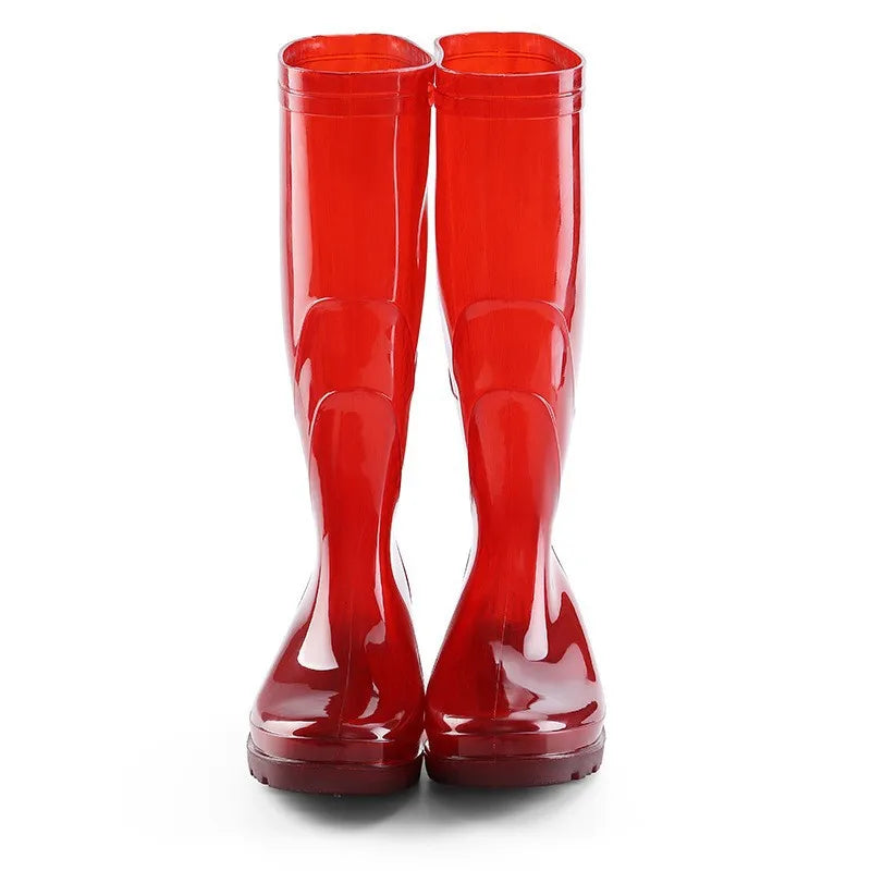 Men's Rain Boots Round Toe Wedge Wear-resistant Plastic Water-proof Rain Boots Tendon Bottom Hot Selling Fishing Boots Non-slip