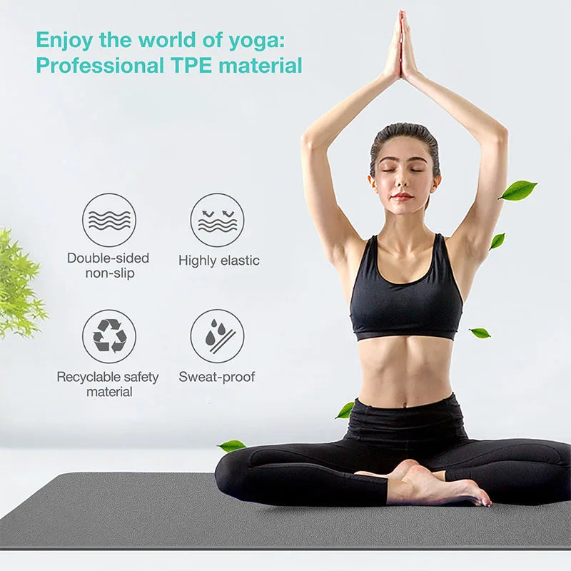 Thick two-color, non-slippery TPE yoga mat, high quality movement for fitness fitness in the home of the tasteless Pad180 * 57cm