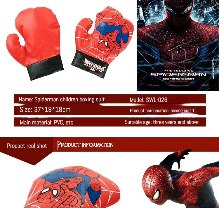 New Anime Marvel Spider Man Children's Toy Gloves, Children's Boxing Gloves Set, Cartoon Printed Boy and Girl Birthday Gifts