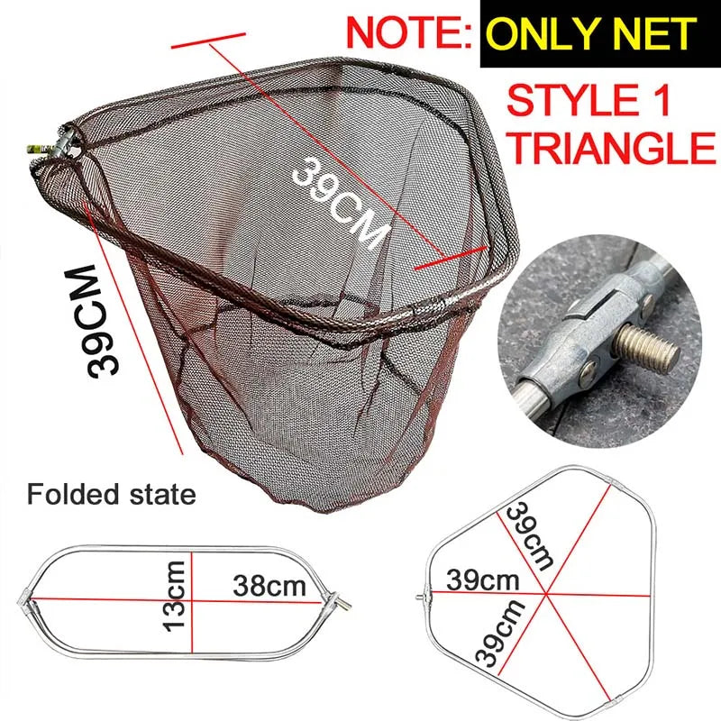 JOSBY Fishing Net Telescoping Foldable Landing Net Pole Lightweight Carp Carbon Fiber Folding Sea Hand Dip Net 3M/4M/2.1M Tackle