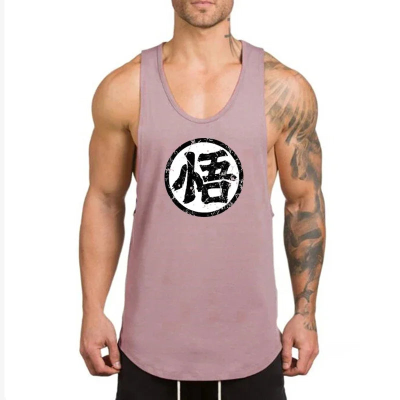 New Mens Dragon Ball Clothing Muscle Fitness Casual Singlets Gym Workout Korean Sleeveless Tank Top Fashion Running Undershirt