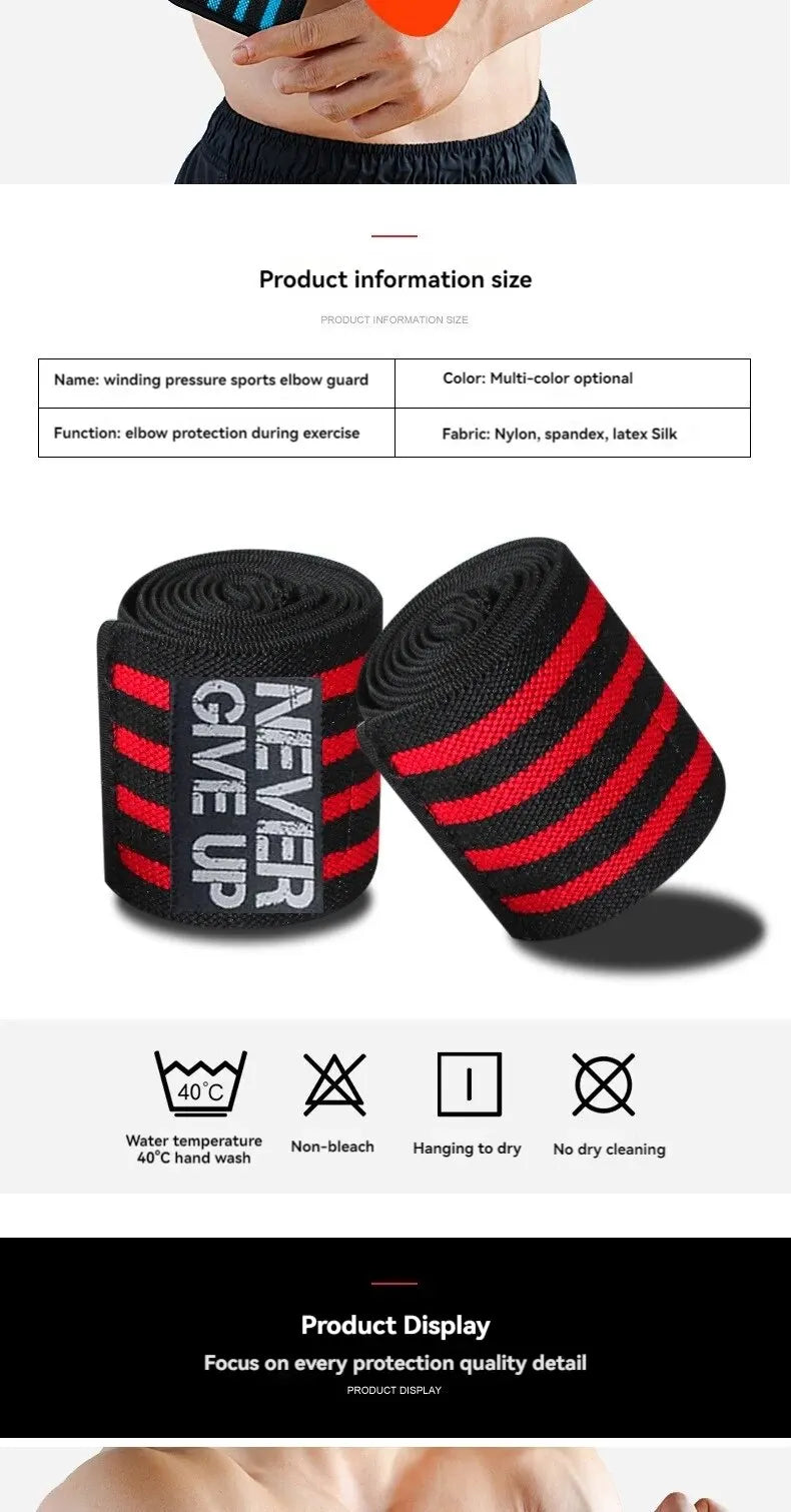 Sports Elbow Guard Winding Pressure Elbow Pad Bench Press Weightlifting Protective Gear Gym Equipment Equipment Booster Stripe