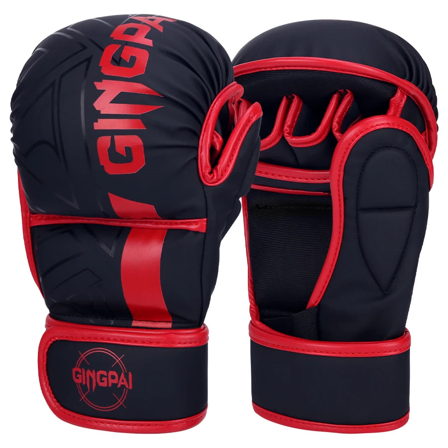 Professional MMA Boxing Gloves Half Finger Sandbag Karate Muay Thai Training Gloves PU Adult Kids Thickened Boxing Equipment